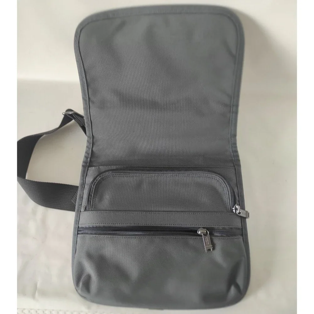 TUMI Alpha Small Flap Crossbody Grey Shoulder Bag Pouch 22105DH 10.5